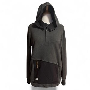 Deso Supply Men's Medium Ropi Patina Snap Hoodie Fleece Lined Hood Zip Pocket